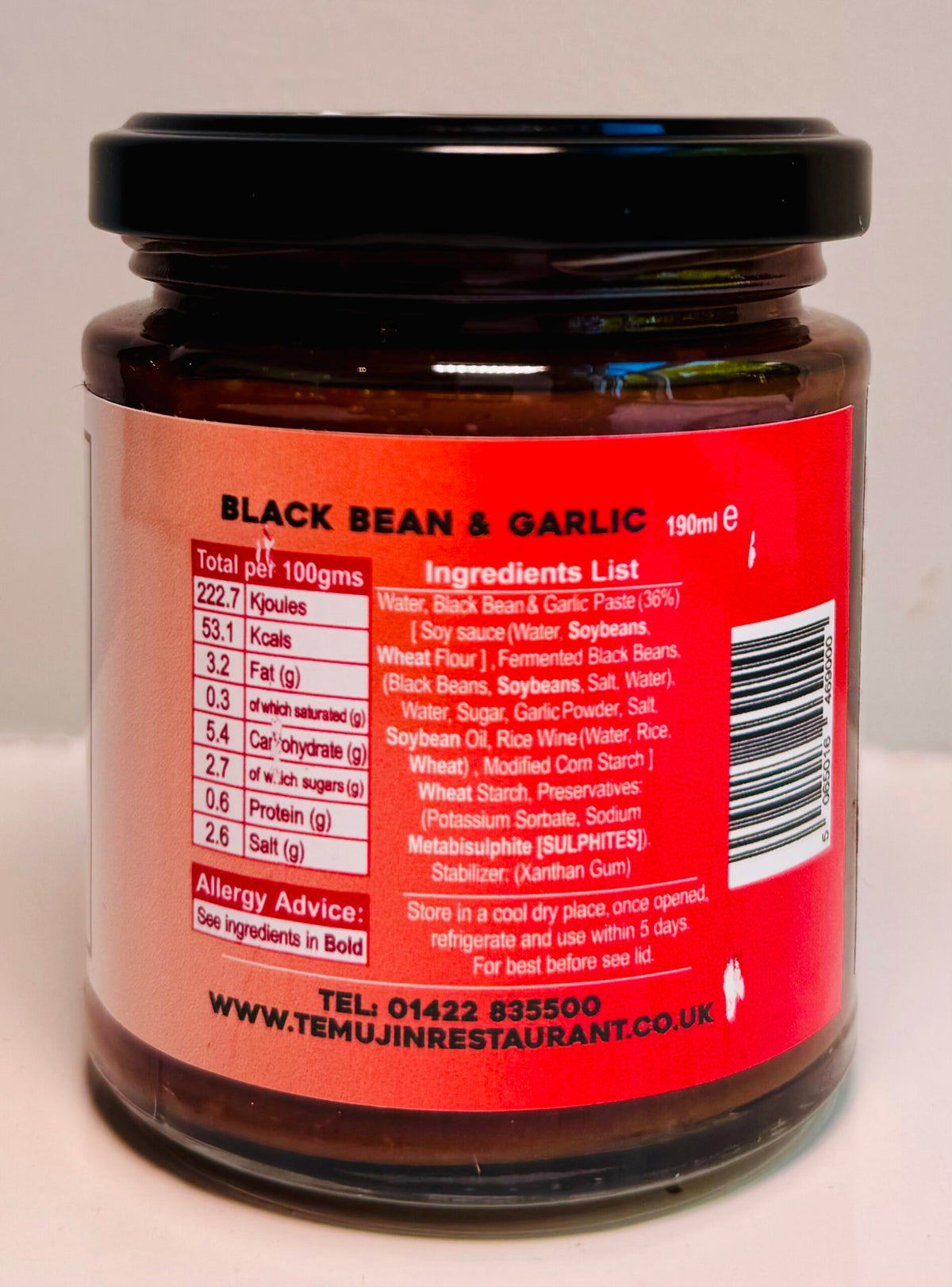Temujin Black Bean & Garlic Sauce – 200ml