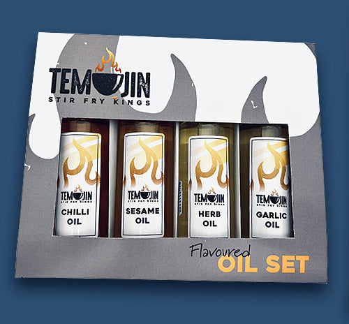 Temujin Oil Set – Chilli, Sesame, Herb, Garlic